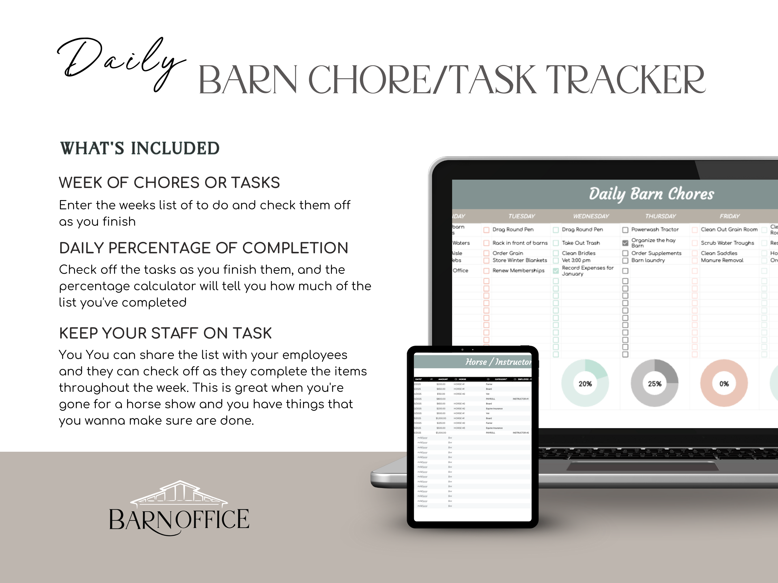 Daily Barn Chores Tracker