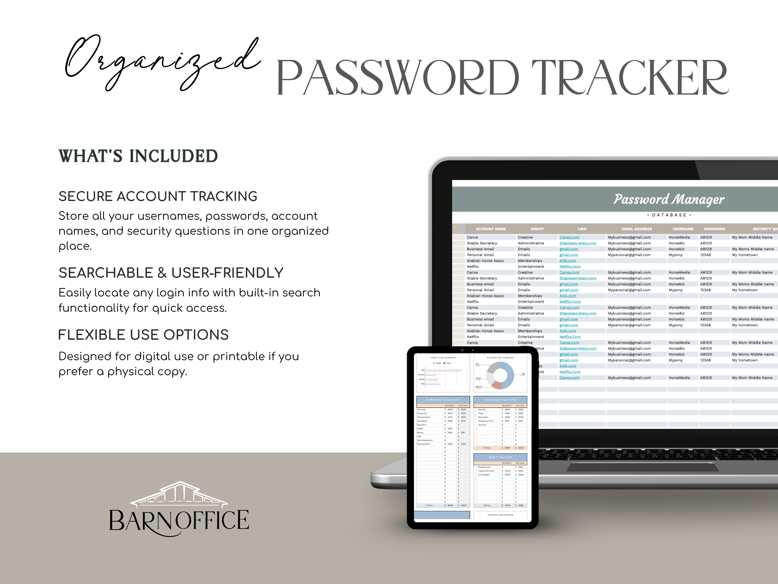 Equine Password Keeper Template