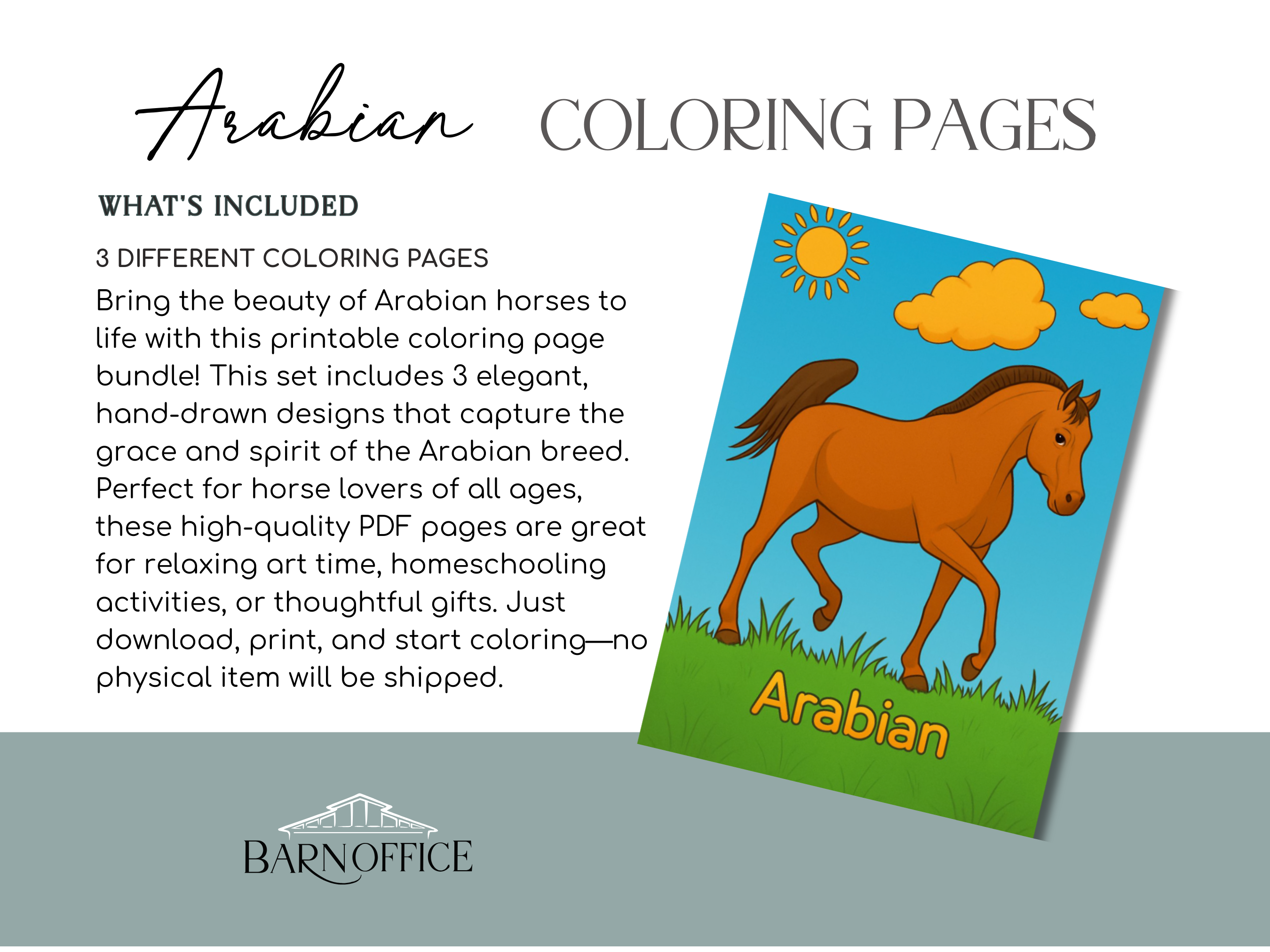 Arabian Horse Coloring Pages